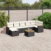 vidaXL Salon de jardin 8 pcs avec coussins noir r&eacute;sine tress&eacute;e
