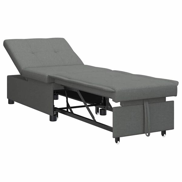 vidaXL Canap&eacute;-lit escamotable Gris fonc&eacute; 194 x 50 x 82 cm Contreplaqu&eacute;