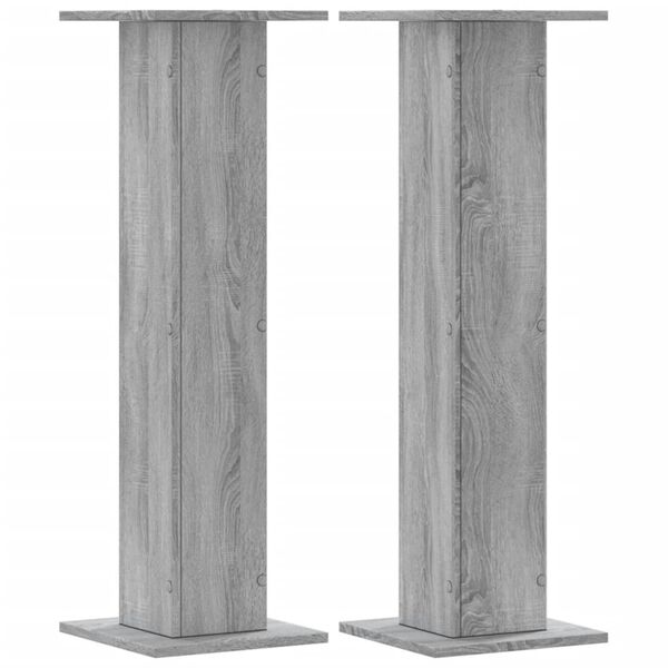 vidaXL Supports de haut-parleurs 2 pcs gris sonoma bois d'ing&eacute;nierie
