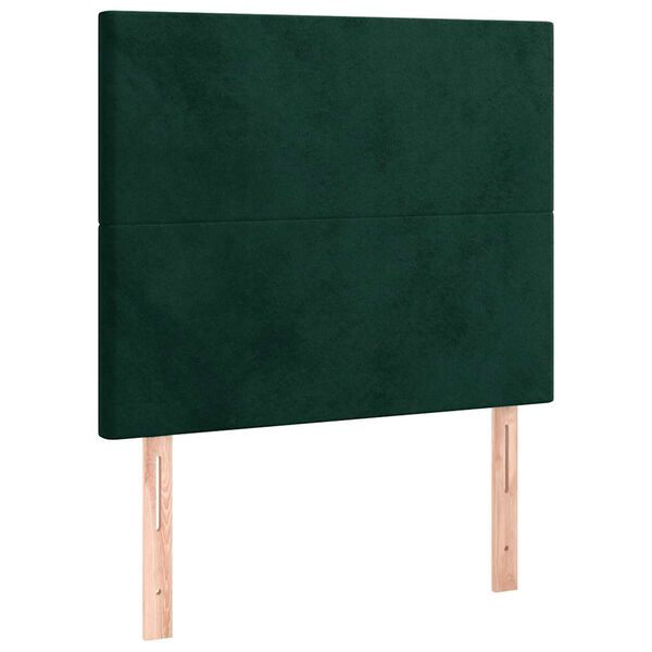 vidaXL T&ecirc;te de lit Vert fonc&eacute; 90x5x118/128 cm Velours