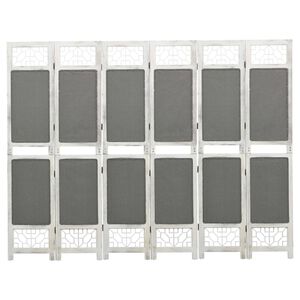 vidaXL Cloison de s&eacute;paration 6 panneaux Gris 210x165 cm Tissu