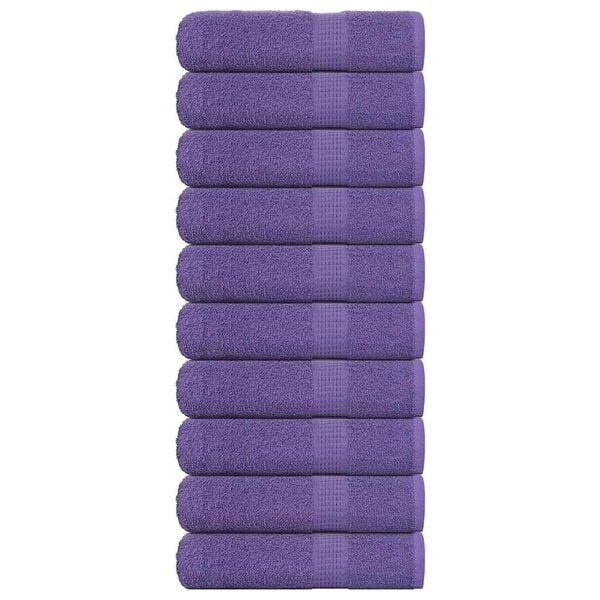 vidaXL Serviettes de douche FROGN 10 pcs violet 70x140cm 360 g/m&sup2;
