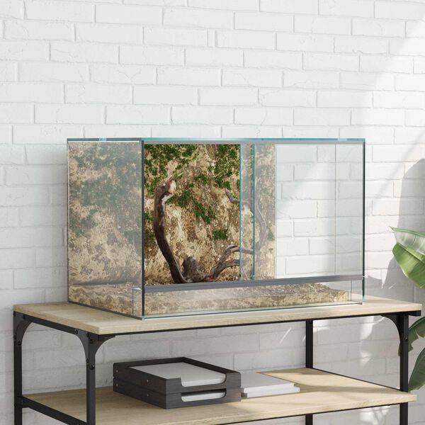 vidaXL Terrarium avec stockage Transparent 60 x 40 x 40 cm Verre