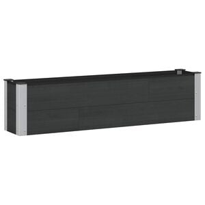 vidaXL Jardini&egrave;re sur&eacute;lev&eacute;e Noir 150 x 30 x 36 cm WPC et Aluminium