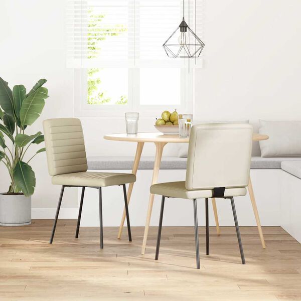 vidaXL Chaises à manger lot de 2 crème similicuir