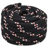 vidaXL Corde utilitaire polyvalente 50 mm 10 m Noir et Rouge PP
