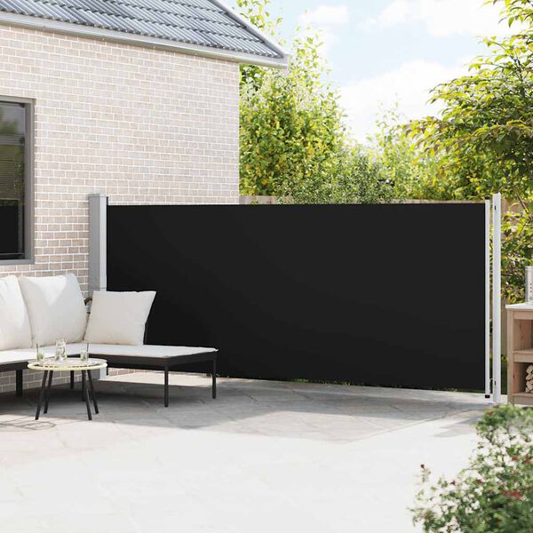 vidaXL Auvent latéral rétractable de patio 600x160 cm noir