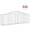 vidaXL Paniers &agrave; gabions arqu&eacute;s 25 pcs 200x30x60/80 cm Fer galvanis&eacute;