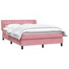 vidaXL Sommier &agrave; lattes de lit avec matelas rose 160x210 cm velours
