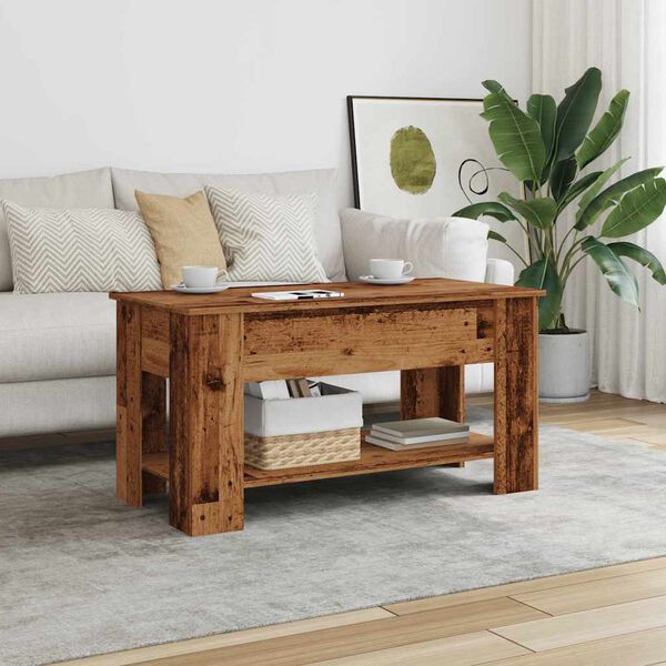 vidaXL Table basse vieux bois 101x49x52 cm bois d'ing&eacute;nierie
