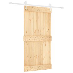 vidaXL Porte coulissante Naturel et Blanc 100 x 210 cm