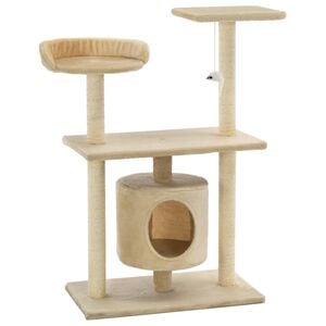 vidaXL Arbre &agrave; chat avec griffoirs en sisal 95 cm Beige