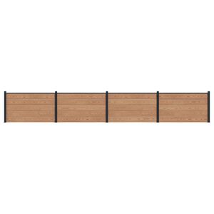 vidaXL Panneau de cl&ocirc;ture 4 pcs WPC et Aluminium Marron