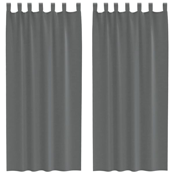 vidaXL Rideaux en voile avec boucles 2 pcs gris foncé 140x245 cm