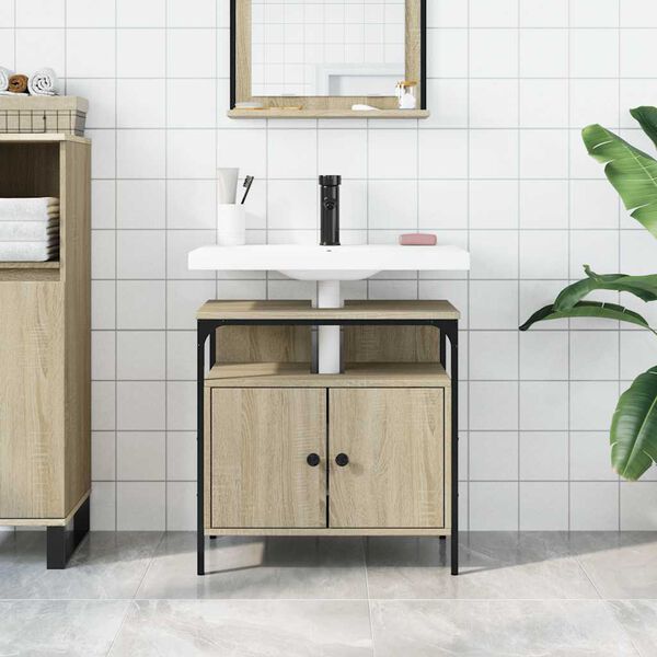 vidaXL Armoire lavabo de salle de bain chêne sonoma 60x30x60 cm