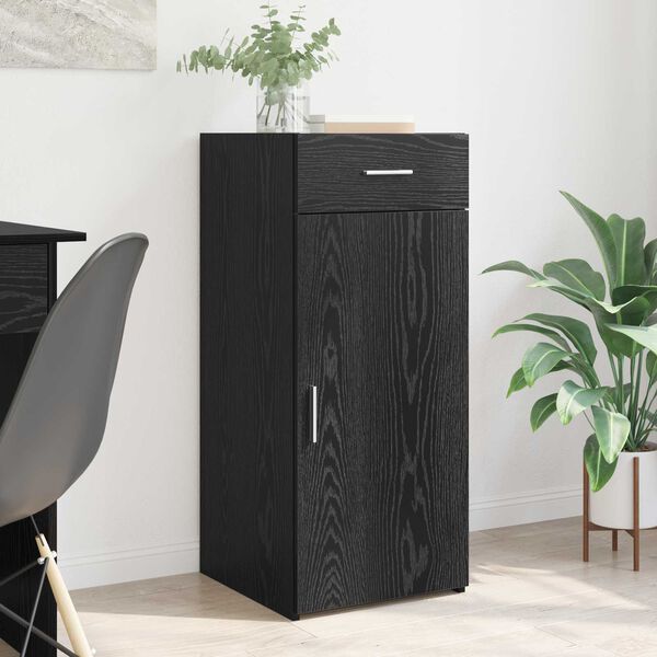 vidaXL Buffet Ch&ecirc;ne noir 42,5 x 40 x 93 cm Bois d'ing&eacute;nierie