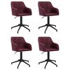 vidaXL Chaises pivotantes à manger lot de 4 violet tissu