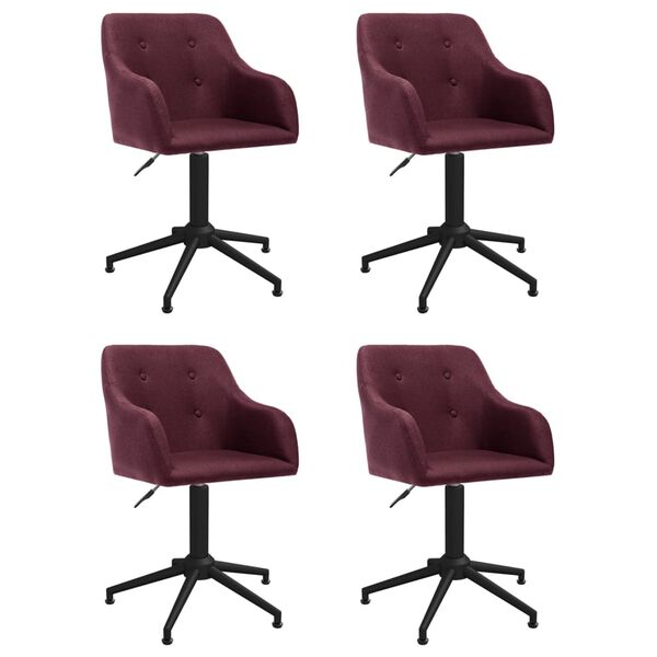 vidaXL Chaises pivotantes à manger lot de 4 violet tissu