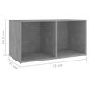 vidaXL Meubles TV 2 pcs Gris b&eacute;ton 72x35x36,5 cm Bois d'ing&eacute;nierie
