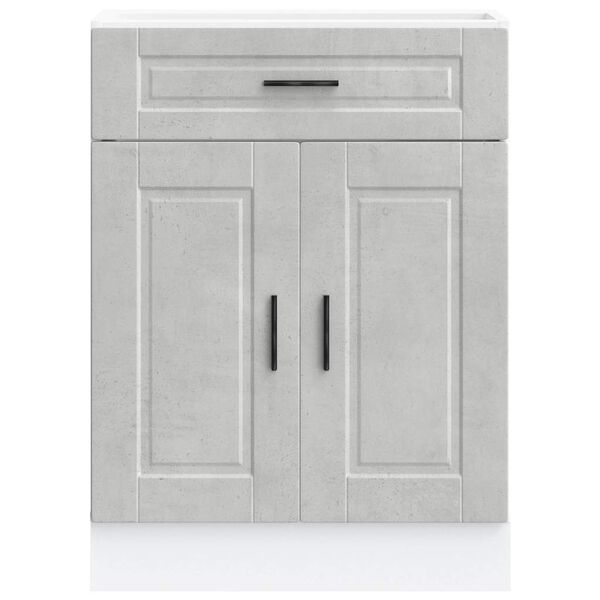 vidaXL Armoire de cuisine Porto gris b&eacute;ton bois d'ing&eacute;nierie