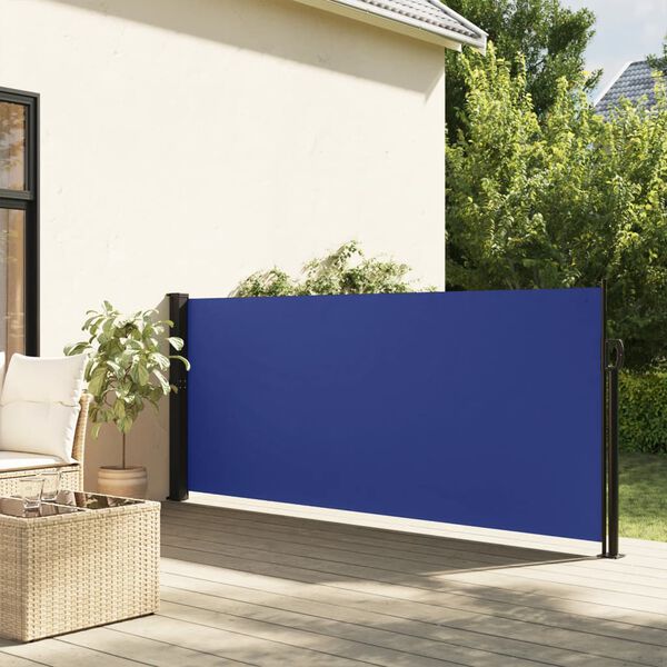 vidaXL Auvent lat&eacute;ral r&eacute;tractable bleu 140x500 cm