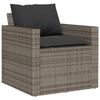 vidaXL Salon de jardin 4 pcs avec coussins gris r&eacute;sine tress&eacute;e