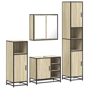 vidaXL Ensemble de meubles de salle de bain 4 pcs ch&ecirc;ne sonoma