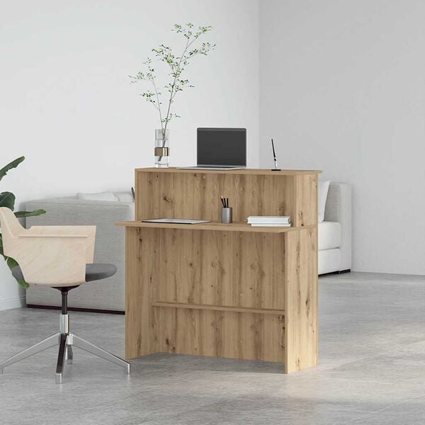 vidaXL Bureau r&eacute;ception ch&ecirc;ne artisanal 100x50x103,5cm bois ing&eacute;nierie