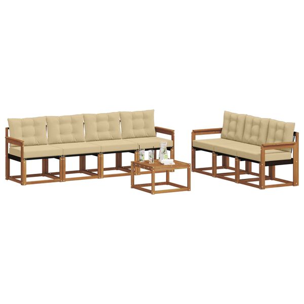 vidaXL Ensemble de canap&eacute;s d'ext&eacute;rieur 8 pcs Naturel et Beige