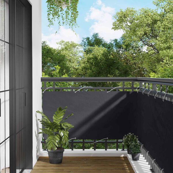 vidaXL &Eacute;cran de balcon Noir 75 x 200 cm Oxford alu enduit de PU