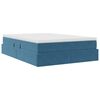 vidaXL Lit avec rangement et matelas Bleu foncé 140 x 190 cm Velours