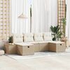 vidaXL Ensemble de canap&eacute; de jardin 6 pcs Beige Poly rotin