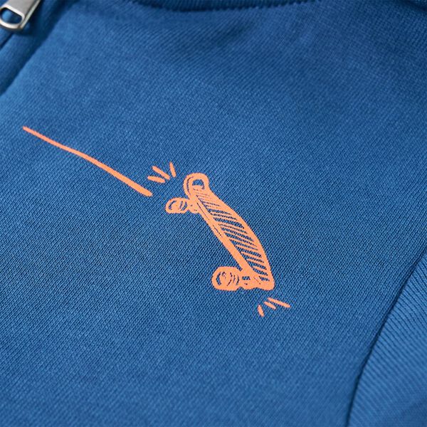 Sweatshirt à capuche fermeture éclair enfants bleu 128