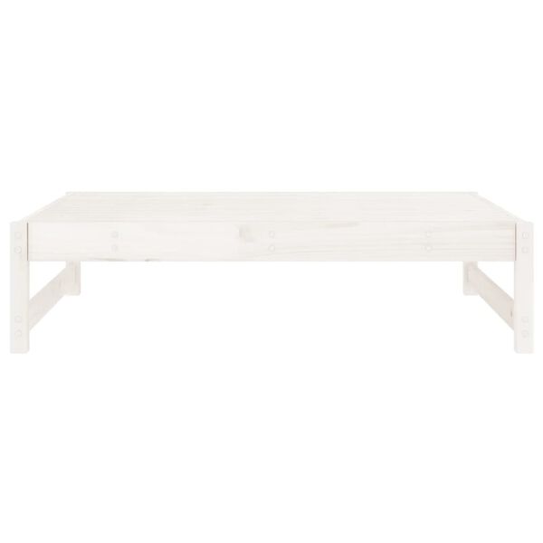 vidaXL Repose-pied de jardin 120x80 cm blanc bois de pin massif