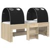vidaXL Lit Haut pour Enfants avec Tunnel 3 pc Ch&ecirc;ne Sonoma et noir