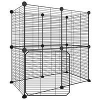 vidaXL Cage animaux de compagnie à 12 panneaux et porte Noir 35x35 cm