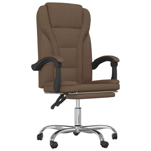vidaXL Fauteuil inclinable de bureau Marron Tissu