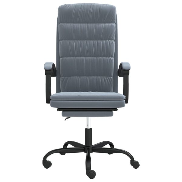 vidaXL Fauteuil inclinable de bureau Gris fonc&eacute; Velours