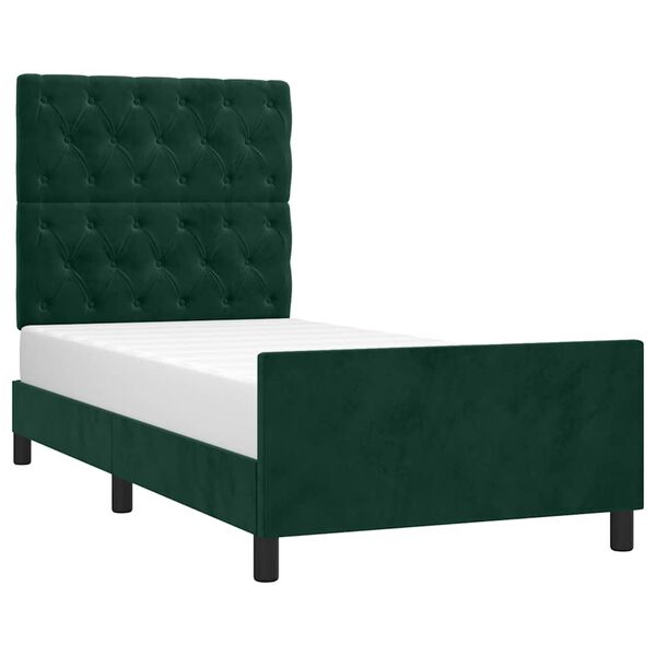 vidaXL Cadre de lit sans matelas vert fonc&eacute; 80x200 cm velours