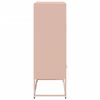 vidaXL Buffet haut rose 68x39x111,5 cm acier