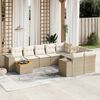 vidaXL Salon de jardin avec coussins 10 pcs beige r&eacute;sine tress&eacute;e