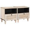vidaXL Table de chevet 2 pi&egrave;ces Blanc 40 x 33 x 46 cm