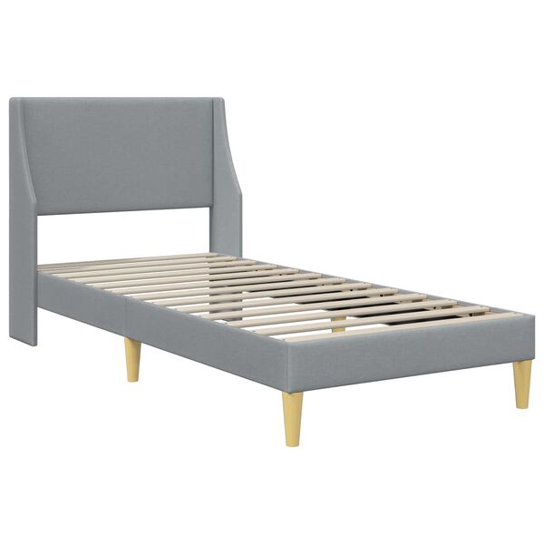 vidaXL Cadre de lit avec matelas Gris clair 90 x 200 cm Polyester