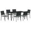 vidaXL Ensemble de salle &agrave; manger pour jardin 7 pcs Noir et Gris Clair
