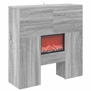 vidaXL Chemin&eacute;e &eacute;lectrique Sonoma gris 75 x 24,5 x 75 cm