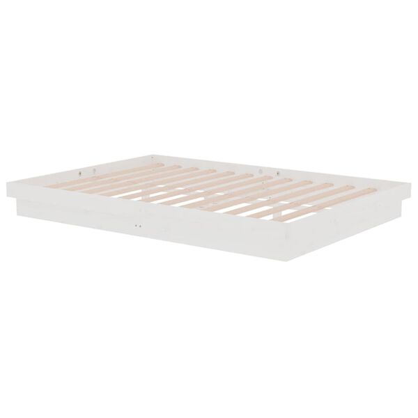 vidaXL Cadre de lit Blanc Bois massif 140x200 cm