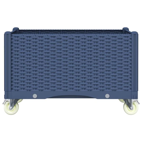 vidaXL Jardini&egrave;re &agrave; roulettes bleu gris 80x50x54 cm PP