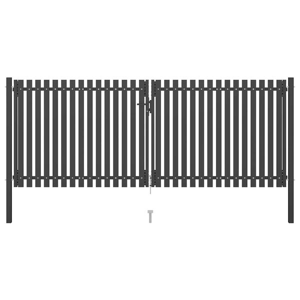 vidaXL Portail de jardin en acier 400 x 125 cm anthracite