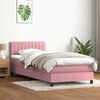 vidaXL Sommier &agrave; lattes de lit avec matelas rose 100x220 cm velours