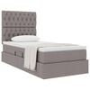 vidaXL Lit avec rangement et matelas Taupe 90 x 200 cm Polyester